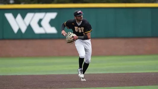 TJ Rogers fielding a ball vs. Pepperdine