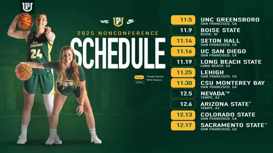 2025-26 WBB Nonconference Schedule Graphic