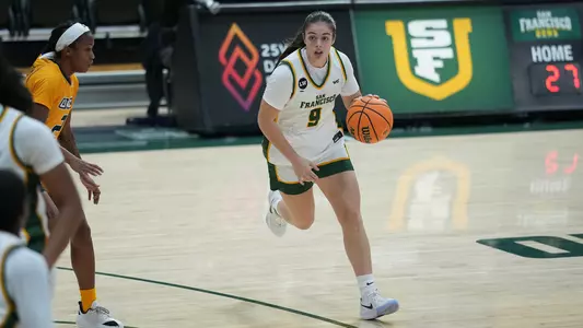 Aina Cargol dribbling vs. UNCG 2025