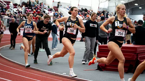 Kamilla Vanadzina running at BU 2026