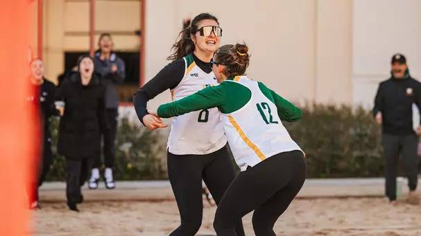 Jia Lonardi celebrating with Rainie Stevens at Santa Clara 2026