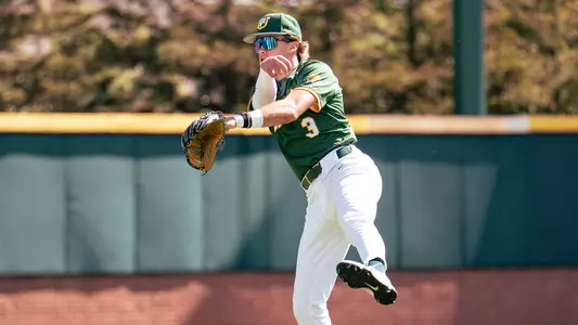 Zach Nagy throwing to first vs. CBU 2026