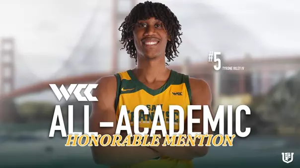 MBB Tyrone Riley IV WCC All-Academic Honorable Mention 2025-26