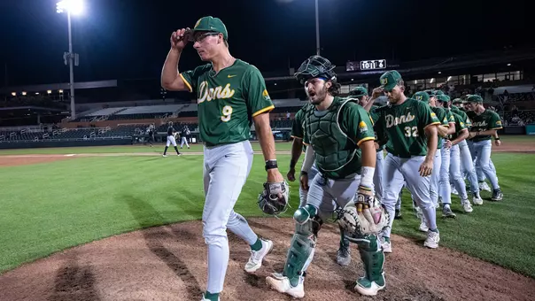 Baseball handshake line vs. Pacific wcc tournament 2026