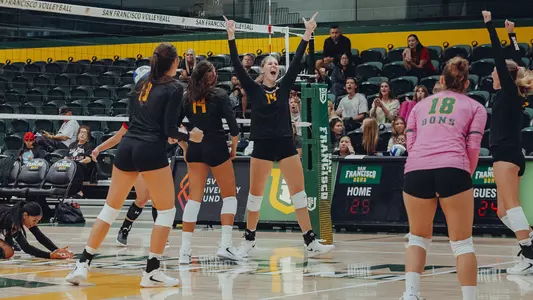 VB celebrating a point vs. CSU East Bay