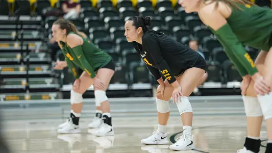 VB True Takemoto waiting for a serve vs. CSUB 2026
