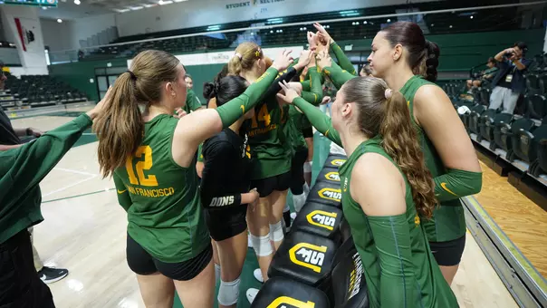VB huddle at the bench vs. CSUB 2026