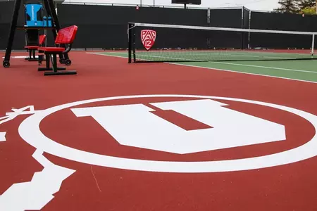 Drum and Feather on Tennis Court