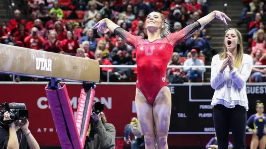 MyKayla Skinner vs. Michigan, 2017. Photo by Sarah Shebek