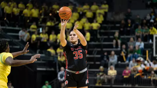 February 05, 2023, Eugene, OR:
Utah Utes Women’s Basketball takes on the Oregon Duck on Sunday, February 5rd, 2023.
(Photo by Nate Peterson/University of Utah)