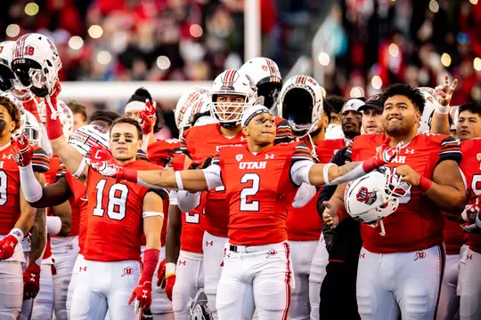 November 26, 2021, Salt Lake City, UT:
The University of Utah Utes Football team take on the University of Colorado Buffaloes at the Rice-Eccles Stadium in Salt Lake City, Utah on Friday, November 26, 2021.
(Photo by Nick Grace/University of Utah)