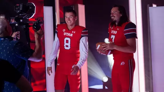 Cam Rising and Cole Bishop - 2023 Pac-12 Media Day