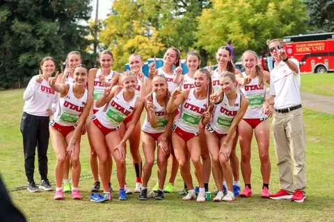 The University of Utah Track & Field team practices during the fall.