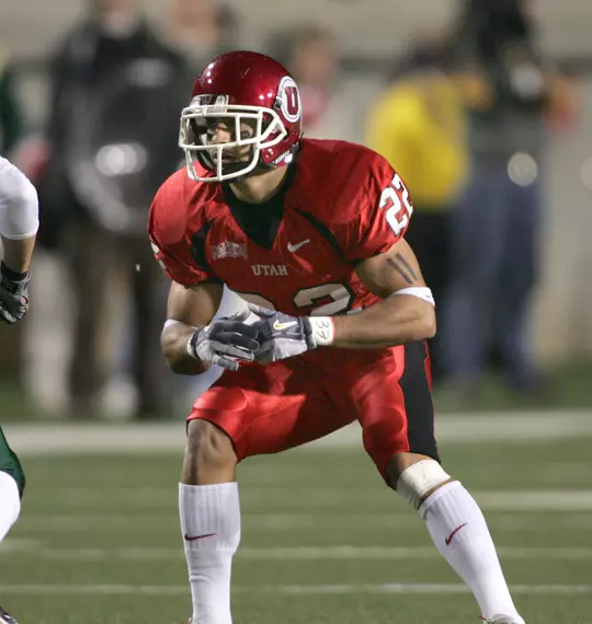 Bo Nagahi (22) finished the game with five tackles and a 12-yard scoop-and-score for the Utes.