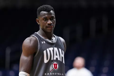Utah Utes NIT Tournament Practice at the Hinkle Fieldhouse in Indianapolis, IN on Monday, April 01, 2024.
Eli Rehmer/Utah Athletics