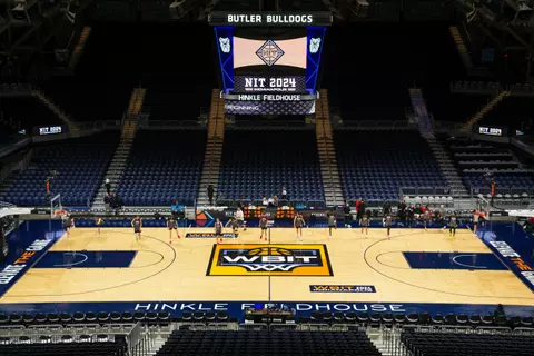 Utah Utes NIT Tournament Practice at the Hinkle Fieldhouse in Indianapolis, IN on Monday, April 01, 2024.
Eli Rehmer/Utah Athletics