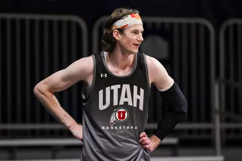 Utah Utes NIT Tournament Practice at the Hinkle Fieldhouse in Indianapolis, IN on Monday, April 01, 2024.
Eli Rehmer/Utah Athletics