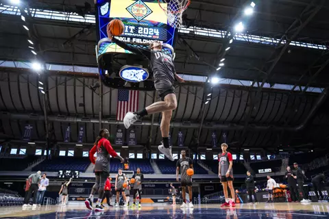 Utah Utes NIT Tournament Practice at the Hinkle Fieldhouse in Indianapolis, IN on Monday, April 01, 2024.
Eli Rehmer/Utah Athletics