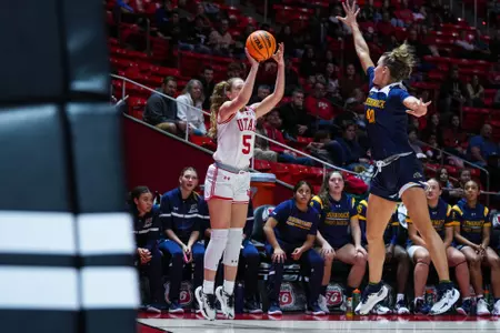 Utah Utes vs. Merrimack Warriors at Jon M. Huntsman Center in Salt Lake City, UT on Friday, November 24, 2023.
Eli Rehmer/Utah Athletics