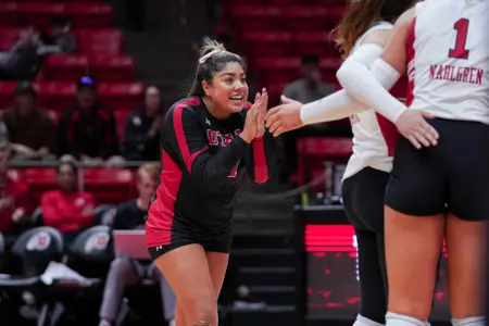 Utah Utes Volleyball vs. USC at Jon M. Huntsman Center in Salt Lake City, UT on Sunday, October 29, 2023.
Sophia Kuder/Utah Athletics