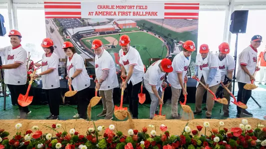 SALT LAKE CITY - The Utah Baseball program held a construction celebration for Charlie Monfort Field at America First Ballpark on August 28, 2024 (Davis Kuhn / Utah Athletics)