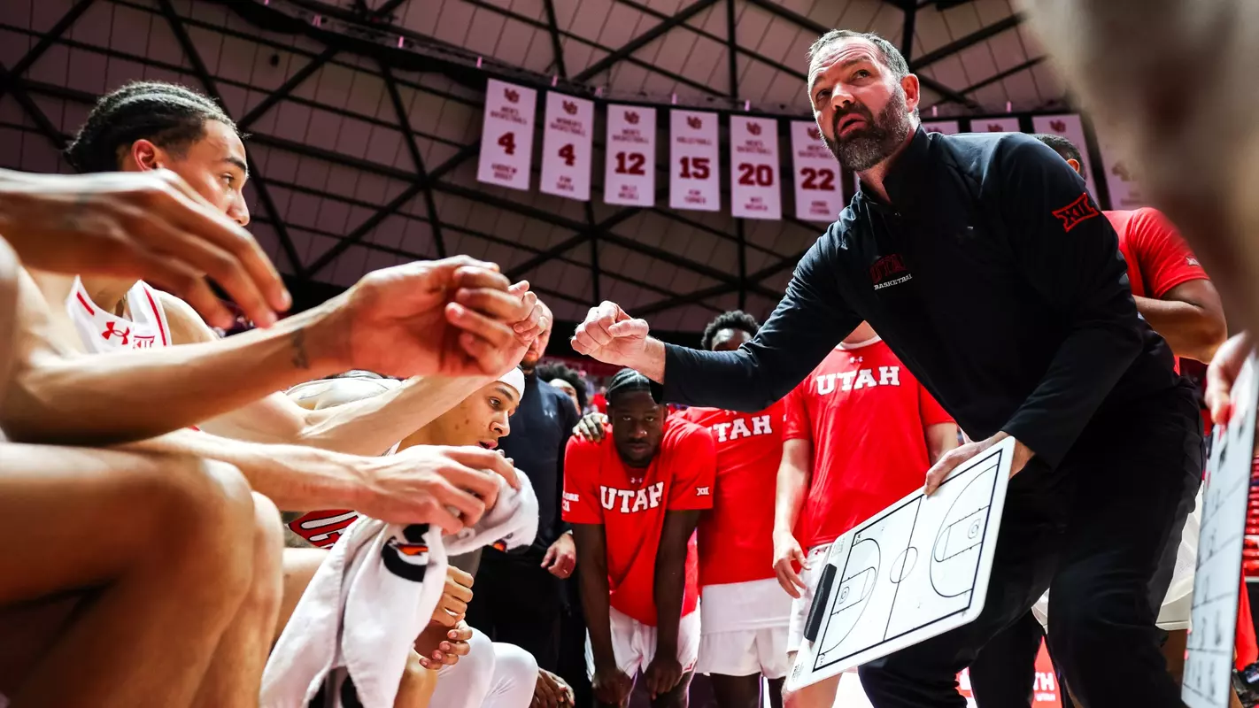 Utah men's basketball vs. Holy Cross Crusaders at the Jon M. Huntsman Center in Salt Lake City, Utah on Monday, November 10th, 2025.