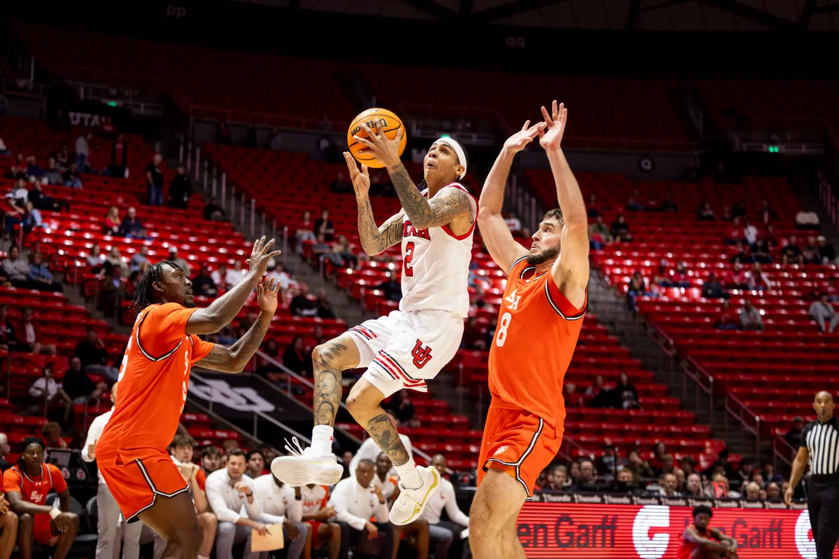 Utah men's basketball vs. Sam Houston Bearkats at the Jon M. Huntsman Center in Salt Lake City, Utah on Saturday, November 15th, 2025.