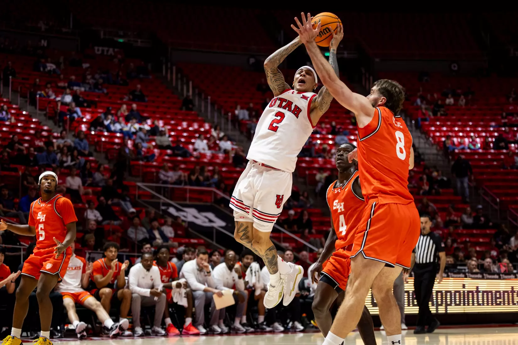 Utah men's basketball vs. Sam Houston Bearkats at the Jon M. Huntsman Center in Salt Lake City, Utah on Saturday, November 15th, 2025.