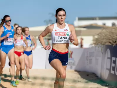 Poppy Tank of Team Great Britain competes in the Women's Senior race during the 2025 SPAR European Cross Country Championships on the 14th December 2025 in Lagoa, Portugal.
Photo credit: Sam Mellish / UKA
