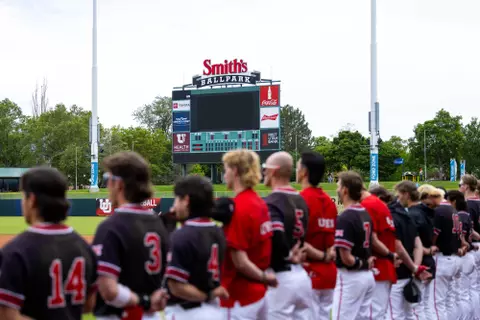 Utah Utes vs. TCU Horned Frogs at Smith’s Ballpark in Salt Lake City, UT on Saturday, May 17, 2025.
Anna Fuder/Utah Athletics