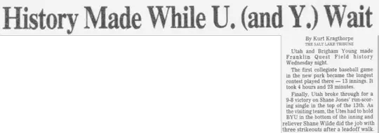 1994 Salt Lake Tribune Clip - Utah-BYU