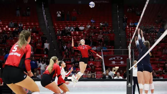 Utah Utes vs. Brigham Young University Cougars at Jon M. Huntsman Center in Salt Lake City, UT on Thursday, September 15, 2022.
Liv Medivitz/Utah Athletics