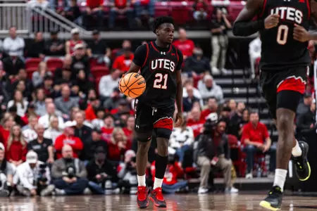 Utah men's basketball at #15/14 Texas Tech Red Raiders at United Supermarkets Arena in Lubbock, Texas on Wednesday, January 14th, 2026. Rane Paulson for Utah Athletics.