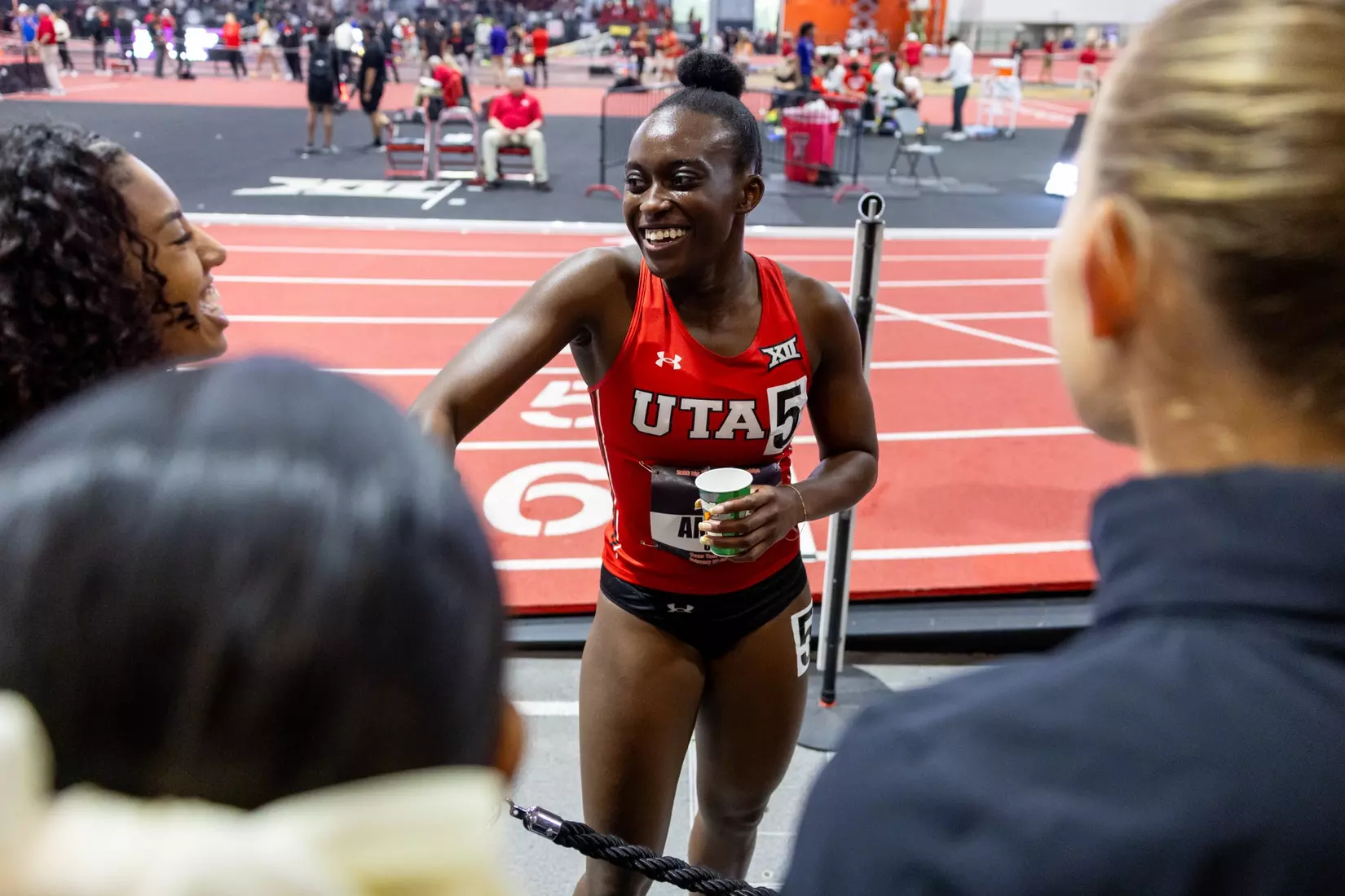 The Utah track & field team competed on day 1 of the Big 12 Indoor Track & Field Championships at the Sports Performance Center in Lubbock, Texas.