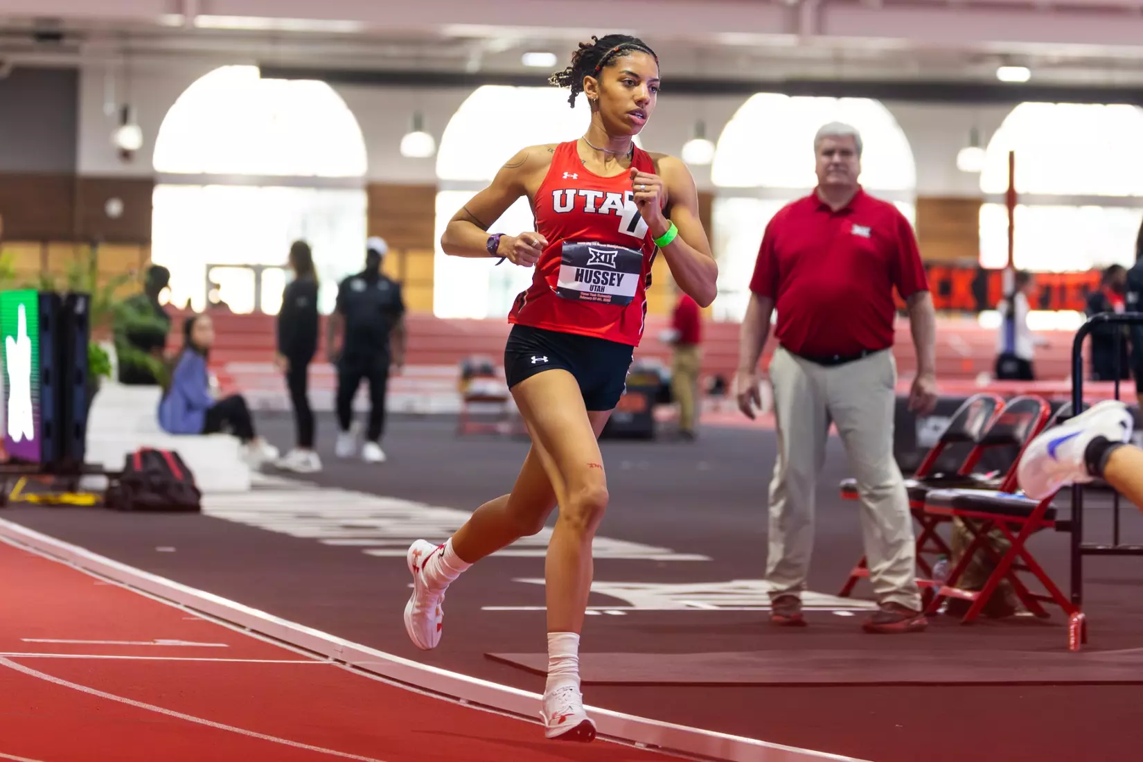 The Utah track & field team competed on day 1 of the Big 12 Indoor Track & Field Championships at the Sports Performance Center in Lubbock, Texas.