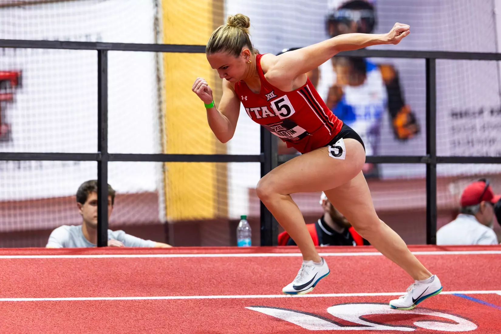 The Utah track & field team competed on day 1 of the Big 12 Indoor Track & Field Championships at the Sports Performance Center in Lubbock, Texas.