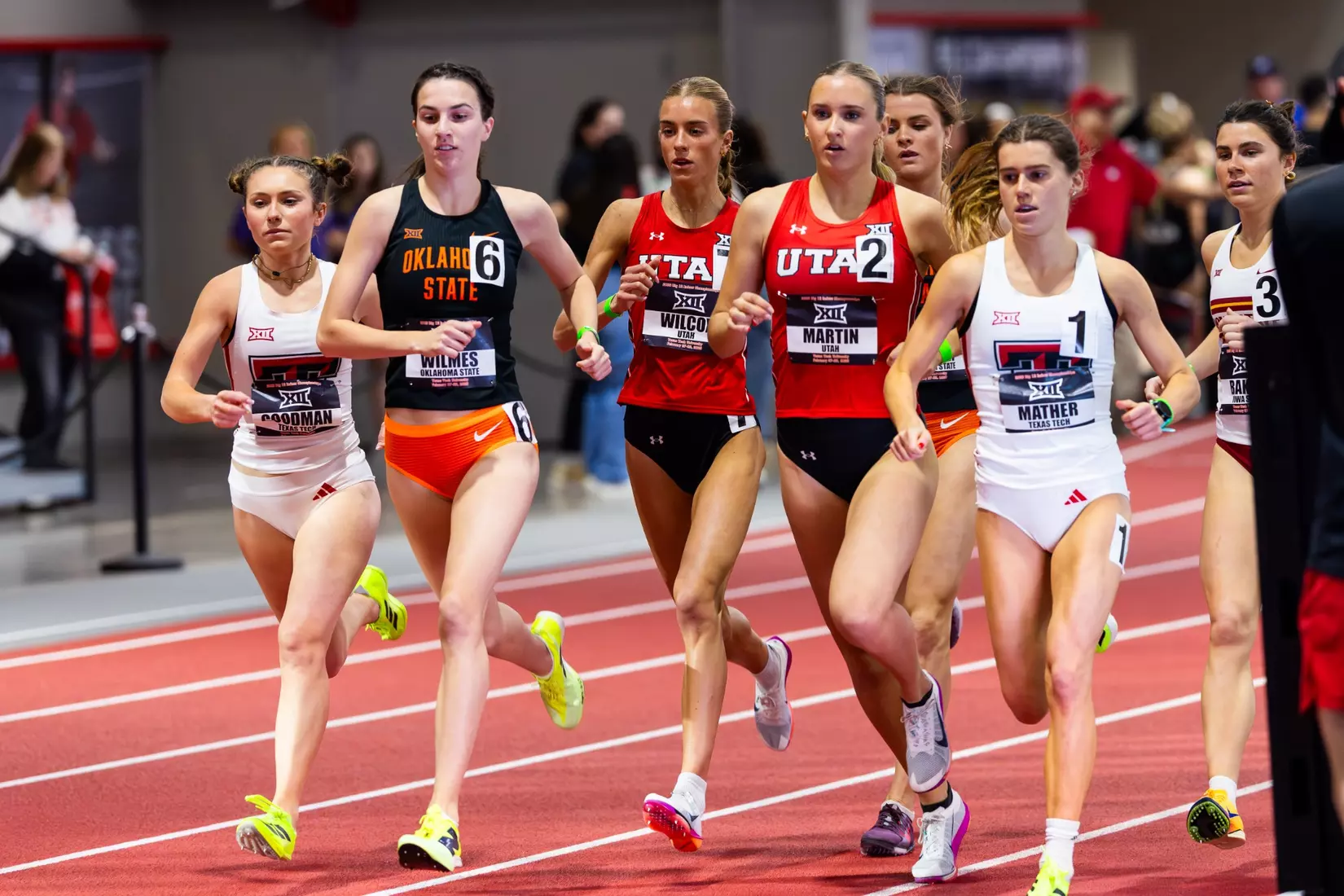 The Utah track & field team competed on day 1 of the Big 12 Indoor Track & Field Championships at the Sports Performance Center in Lubbock, Texas.