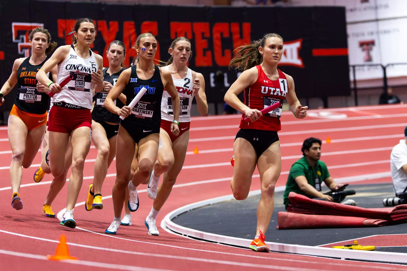 The Utah track & field team competed on day 1 of the Big 12 Indoor Track & Field Championships at the Sports Performance Center in Lubbock, Texas.