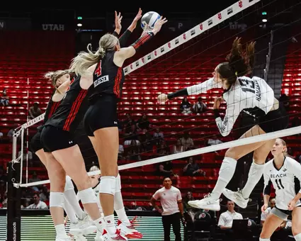 Utah Utes volleyball vs. Long Beach State at Jon M. Huntsman Center in Salt Lake City, UT, on Thursday, September 5, 2026.
Emma Corona/Utah Athletics