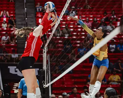 Utah Utes volleyball vs. Pitt at Jon M. Huntsman Center in Salt Lake City, UT, on Sunday, September 6, 2026.
Emma Corona/Utah Athletics
