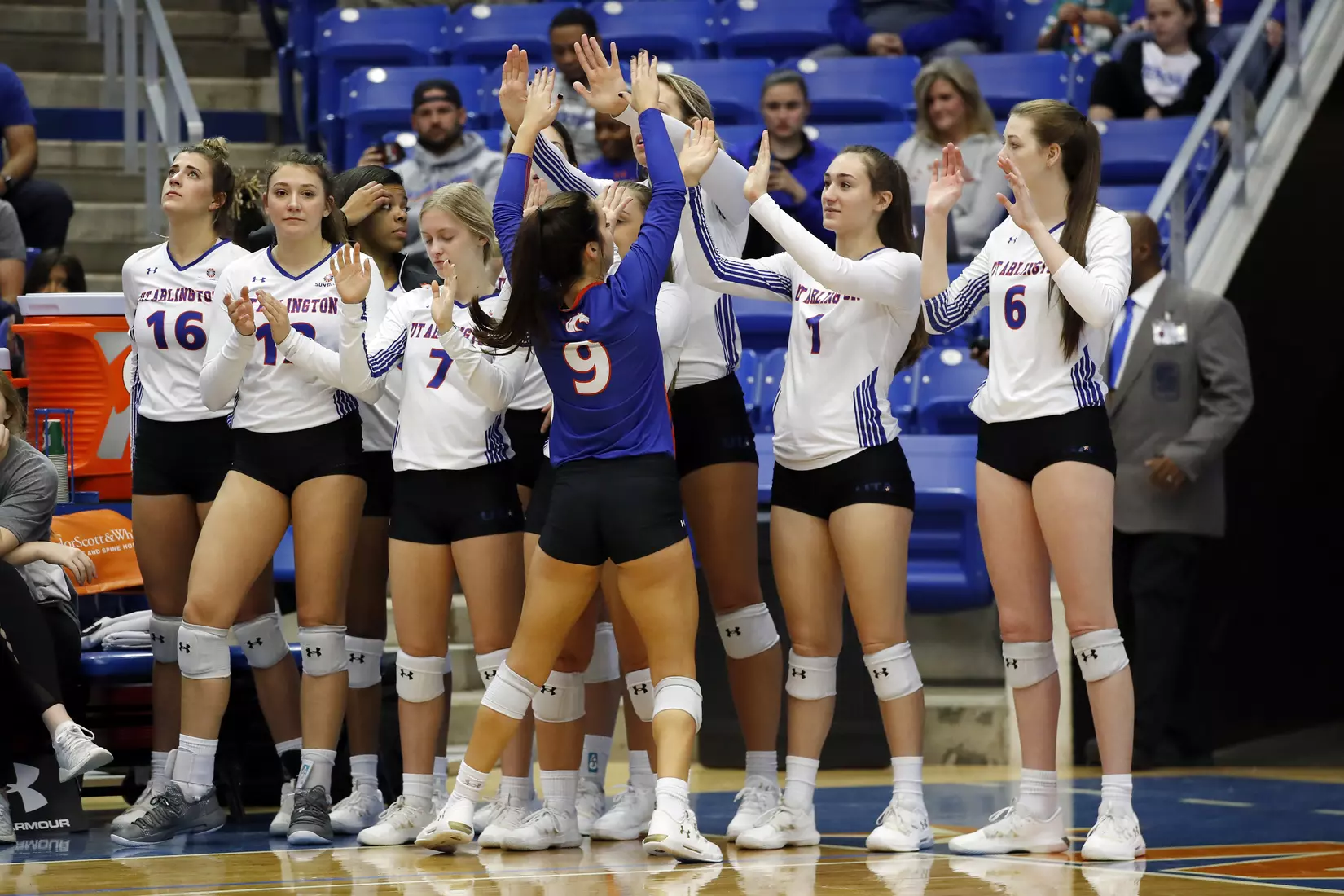 UTA vs Little Rock Volleyball in Arlington, Texas on November 10, 2019. (Photo by/Gregg Ellman)