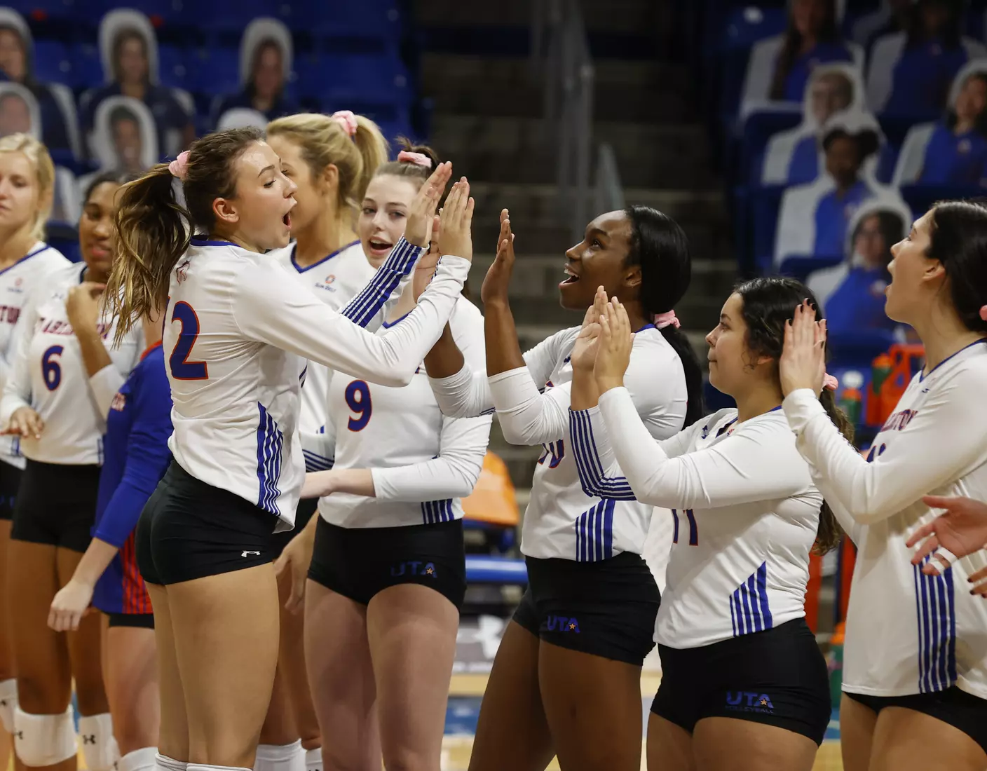 UTA vs Texas State volleyball in Arlington, Texas on October 30, 2020. (Photo/Sharon Ellman)