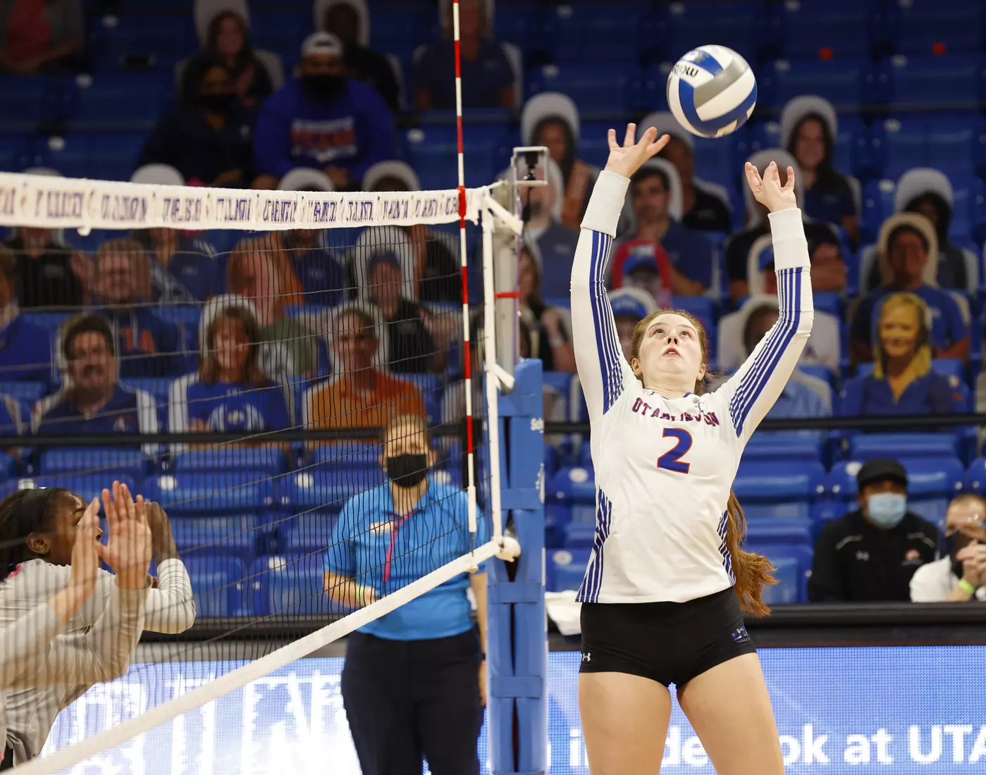 UTA vs Texas State volleyball in Arlington, Texas on October 30, 2020. (Photo/Sharon Ellman)