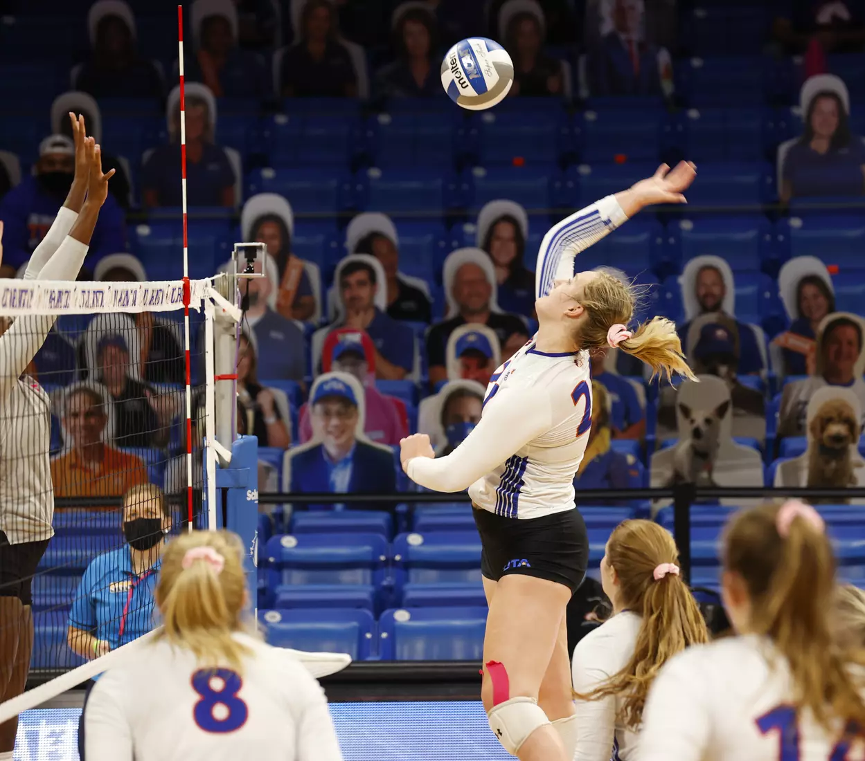 UTA vs Texas State volleyball in Arlington, Texas on October 30, 2020. (Photo/Sharon Ellman)