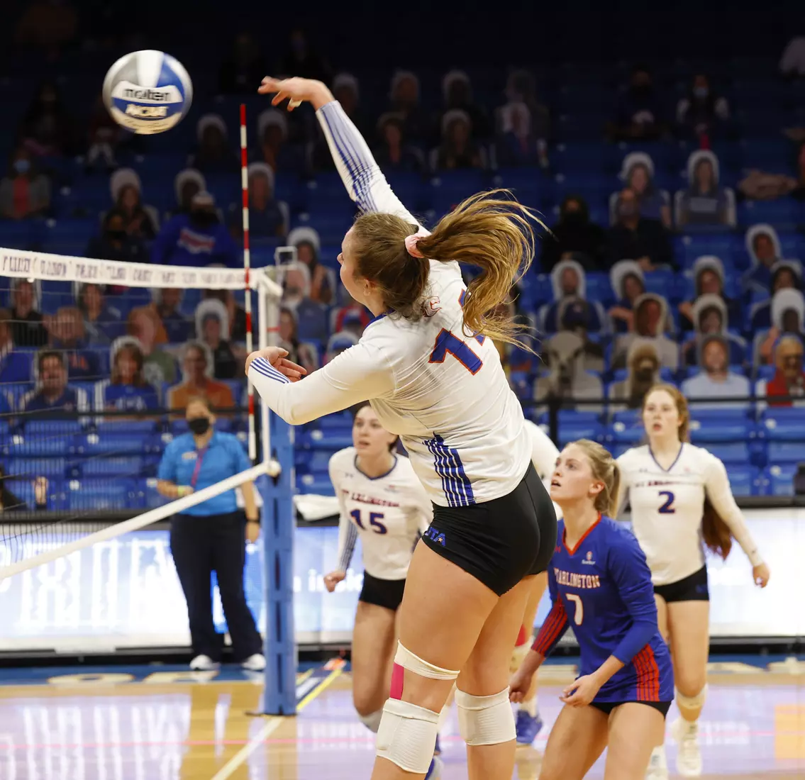 UTA vs Texas State volleyball in Arlington, Texas on October 30, 2020. (Photo/Sharon Ellman)
