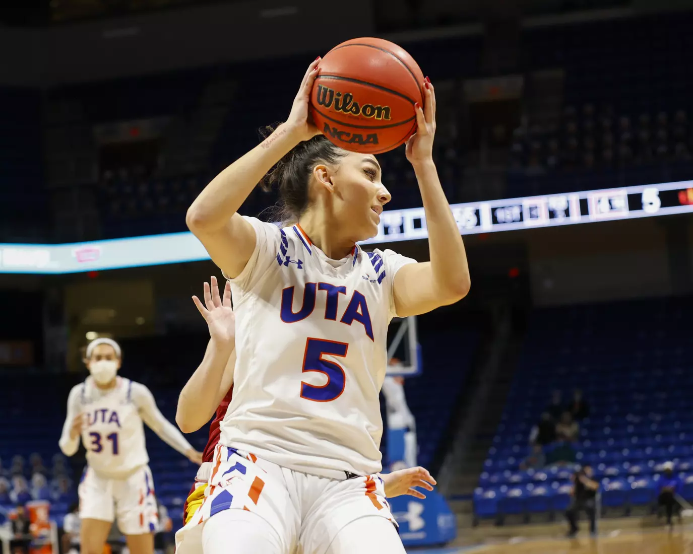 UTA vs ULM women’s basketball at College Park Center in Arlington, Texas on January 8, 2021. (Photo/Sharon Ellman)