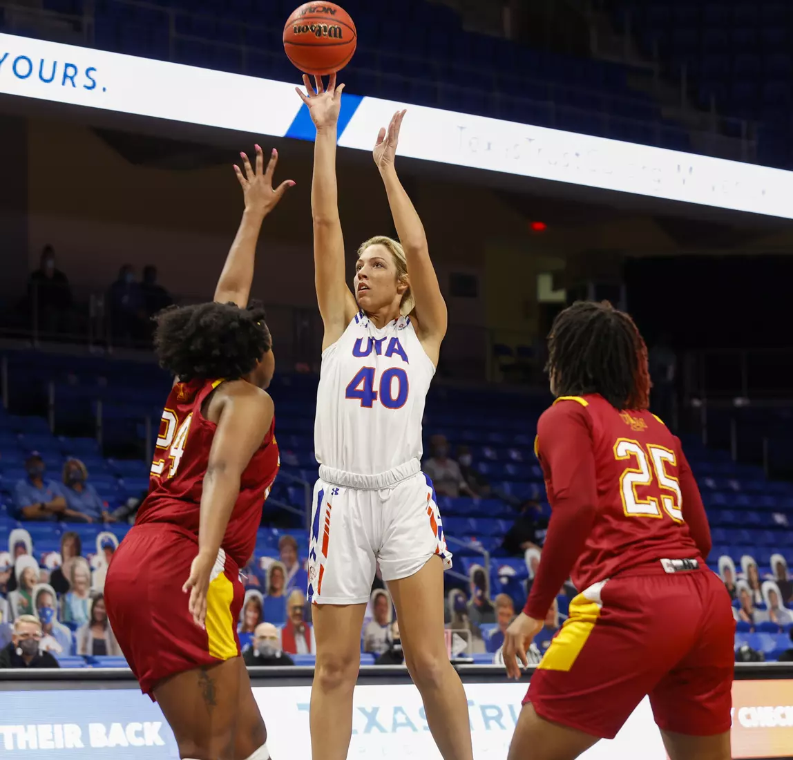 UTA vs ULM women’s basketball at College Park Center in Arlington, Texas on January 8, 2021. (Photo/Sharon Ellman)