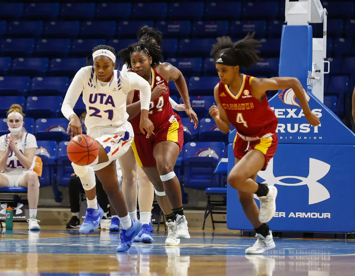 UTA vs ULM women’s basketball at College Park Center in Arlington, Texas on January 8, 2021. (Photo/Sharon Ellman)