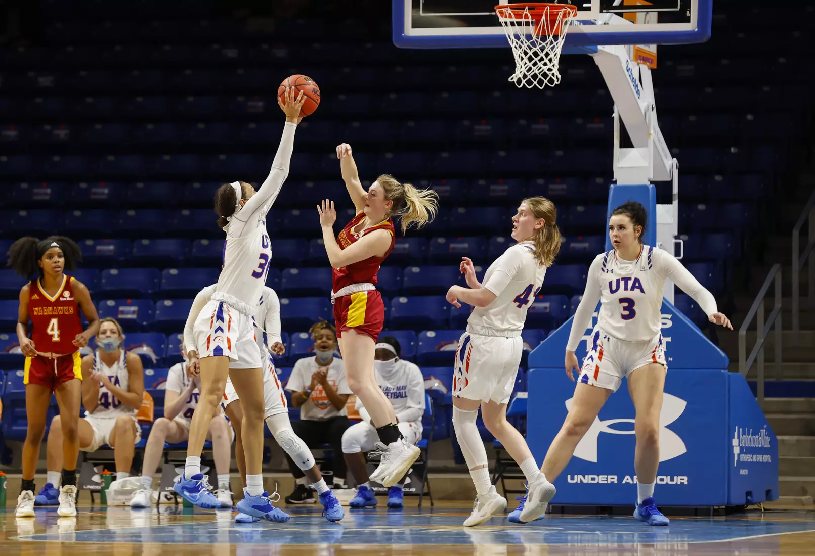 UTA vs ULM women’s basketball at College Park Center in Arlington, Texas on January 8, 2021. (Photo/Sharon Ellman)