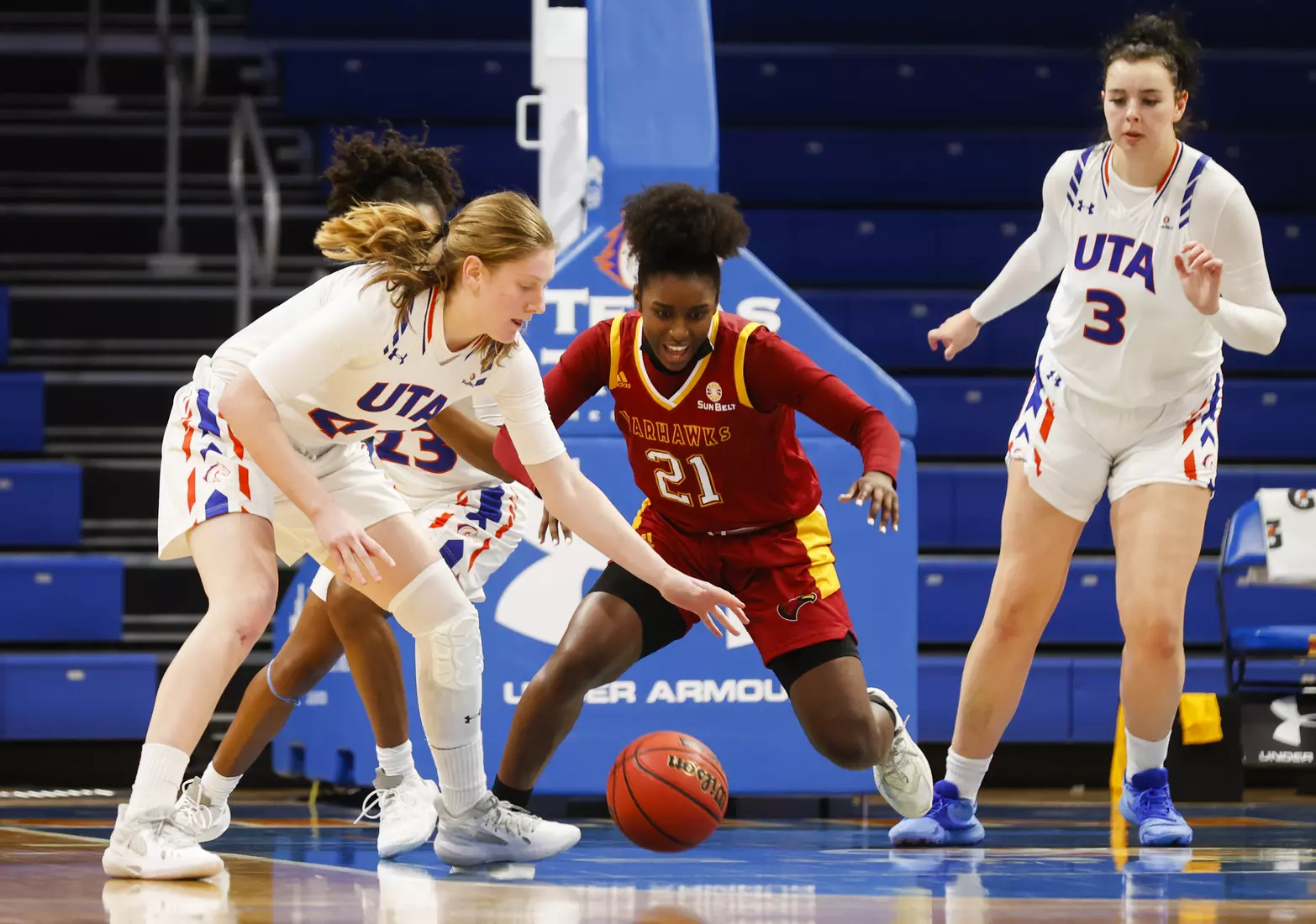 UTA vs ULM women’s basketball at College Park Center in Arlington, Texas on January 8, 2021. (Photo/Sharon Ellman)
